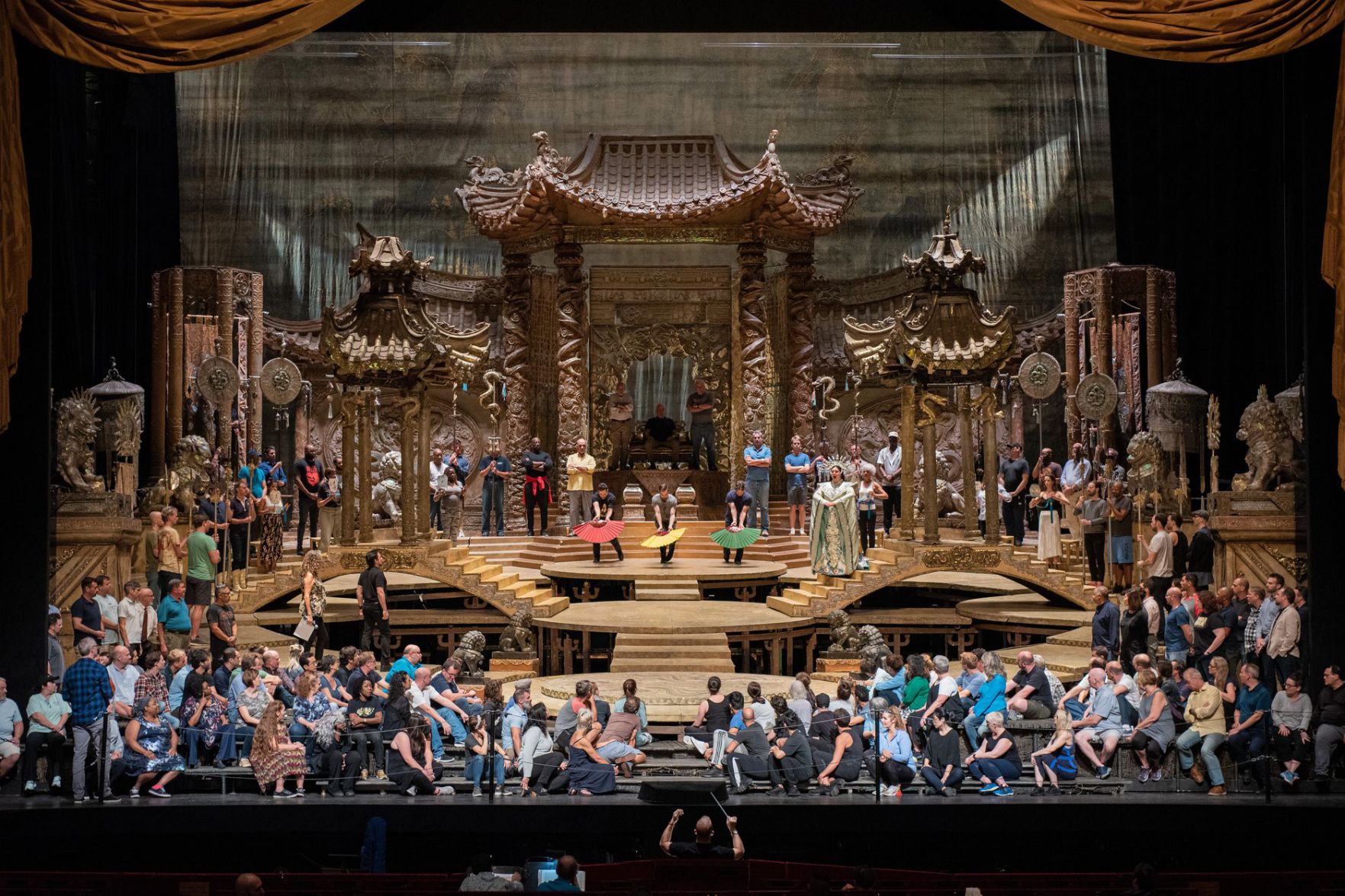 Stage rehearsal for Puccini’s “Turandot” at the Metropolitan Opera.